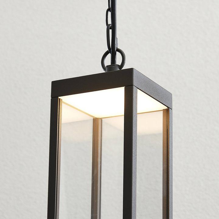 Produktbild Lucande Cube LED Aussen Pendelleuchte H26 Graphite (750 lm, IP54)