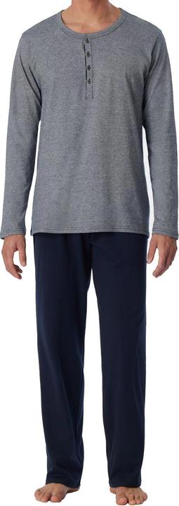 Produktbild Schiesser langer Herren Pyjama / Schlafanzug mit Knopfleiste (64)