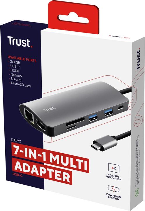 Immagine prodotto Trust Docking Station Dalyx 7-in-1 USB-C (USB-C, 1 Porti)