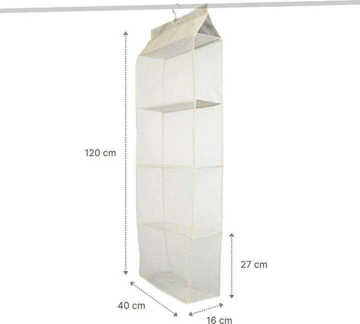 Produktbild Hermex Handtaschen-Organizer zum Aufhängen Hängeaufbewahrung 4 Fächer Beige