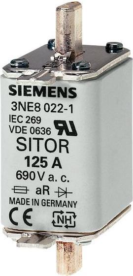 Produktbild Siemens SITOR Sicherung 3NE1 690V 125A Grösse 00 (NH-DIN Sicherung, 125 A, Superträge)