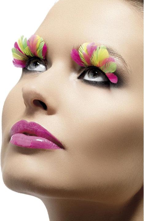 Actual product image Smiffys Neon feathers eye lashes (Artificial eyelashes)