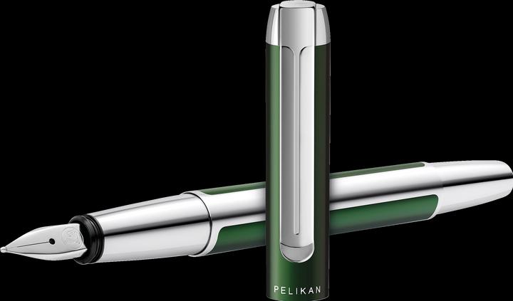 Image du produit Pelikan Stylo Plume PURA P40 Vert Forêt M Coffret Cadeau (Vert forêt-argent, 1 x)
