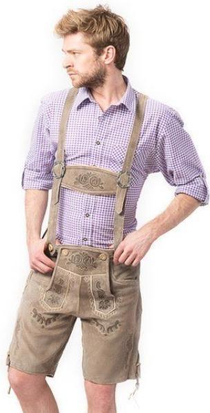 PartyChimp Lederhose Vintage Short Braun Deluxe Grösse S (S)