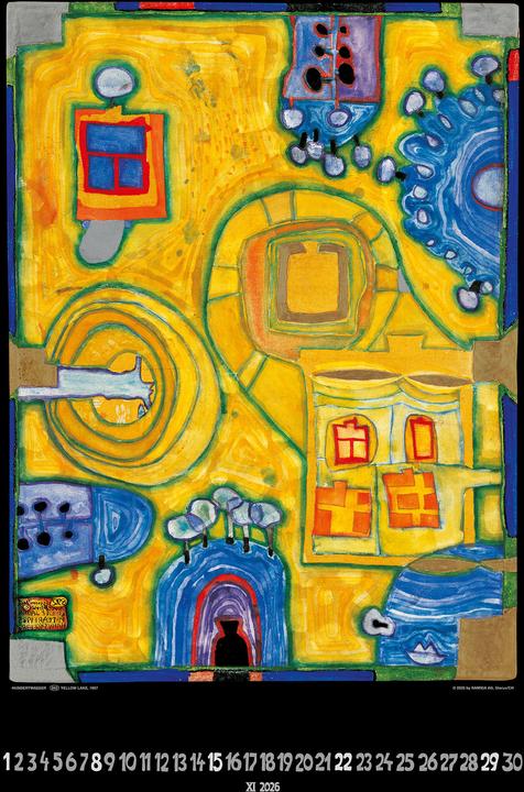 Produktbild Hundertwasser BILDKALENDER ART 49x65 (Harter Einband, Deutsch)
