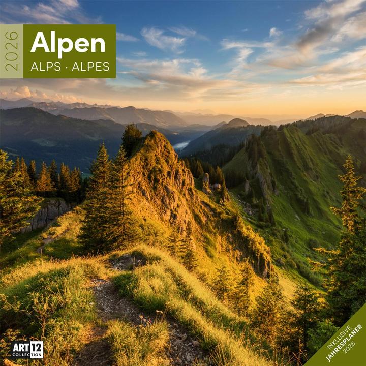 Produktbild Alpen Kalender 2026 - 30x30 (30 x 30 cm, Harter Einband, Französisch, Englisch)