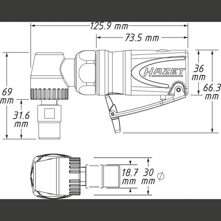 Produktbild HAZET Mini Stabschleifer ∙ abgewinkelt 9032M-5