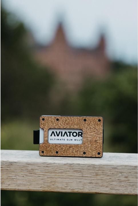 Immagine prodotto Aviator Portafoglio SLIDE, in legno e fibra di carbonio con clip per contanti AirTag