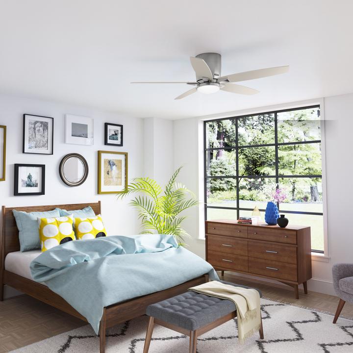 Actual product image Hunter Fans Deckenventilator Valencia Nickel mit LED & Fernbedienung (42 dB)