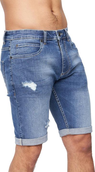Crosshatch Mens Riptrey Abraised Denim Shorts