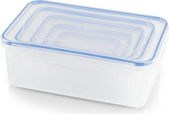 Image du produit Gourmetmaxx 14442 Boîtes de conservation Klick-it 10 pcs. transparentes/bleues (2.20 l)
