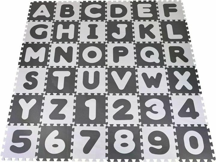 Produktbild Knorrtoys Puzzlematte - "Alphabet + Zahlen" grau-weiss (180 x 180 cm)