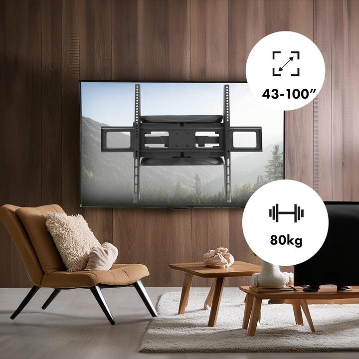 Produktbild Maclean TV-Halterung max VESA 800x600 43-100 80kg horizontale und vertikale Winkelverstellung (Wand, 100", 80 kg)