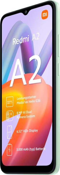 Produktbild Xiaomi Redmi A2 (32 GB, Hellgrün, 6.52", Dual SIM, 8 Mpx, 4G)