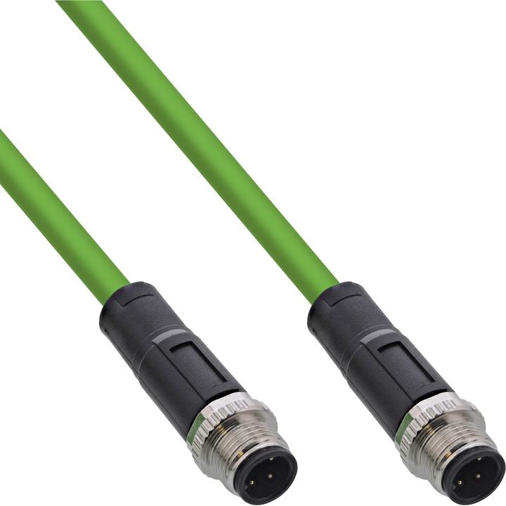 Immagine prodotto InLine Cavo di rete industriale, M12 4-pin D-coded plug/plug, PUR, 3m (SF/UTP, CAT5e, 3 m)