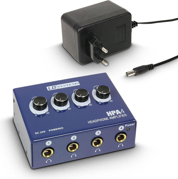 LD Systems Amplificatore per cuffie LDHPA4 Bla (Controllo del tono)