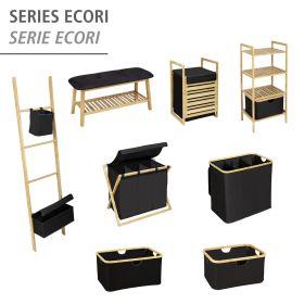 Produktbild Wenko Regal Ecori 44 x 93.5 cm, Nature/Schwarz (10 x 36 x 96 cm)