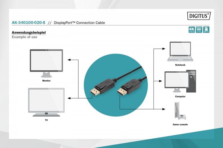 Actual product image Digitus DisplayPort — DisplayPort (2 m, DisplayPort)