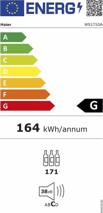 Energie-Label Haier WS171GA 171 Flaschen
