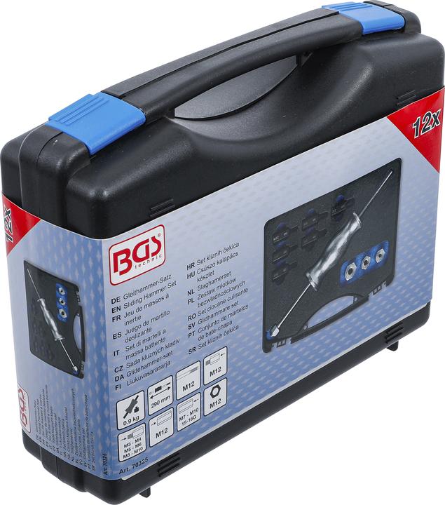 Produktbild BGS Gleithammer-Satz | mit Gewinde-Adaptern | 12-tlg.