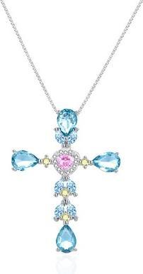 Agato - Silver necklace with a cross AGT-N010BL (chain. pendant)