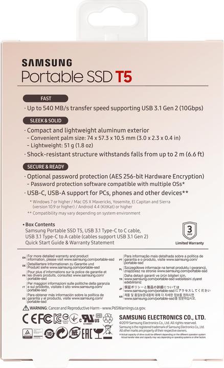 Produktbild Samsung Portable T5 (500 GB)
