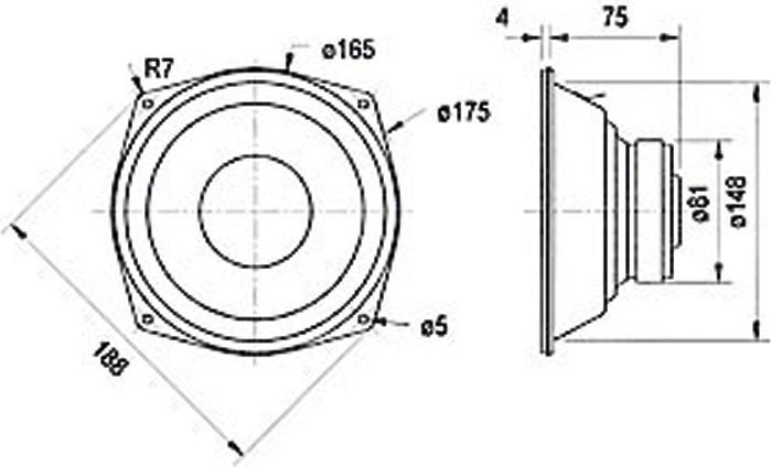 Produktbild Visaton HiFi-Tieftöner WS 17 E, 4 Ohm