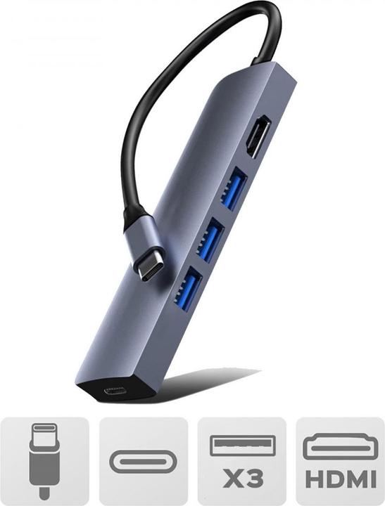 Immagine prodotto Akashi Hub 5 In 1: USB Type-C- Moltiplica Le Possibilità Del Tuo (USB-C)