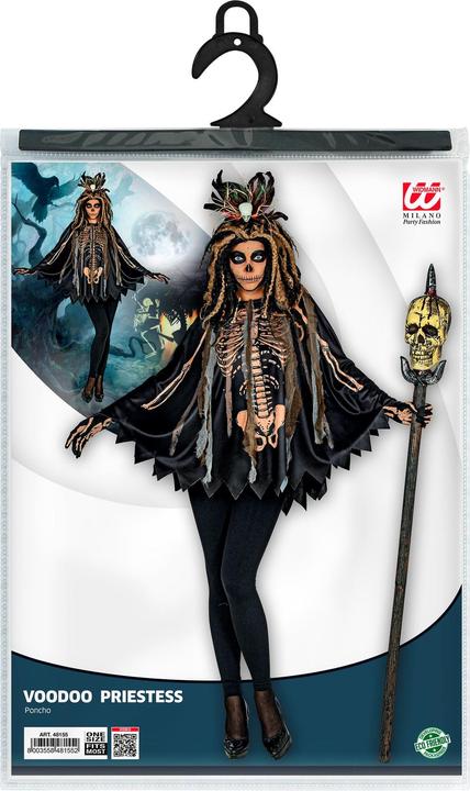 Produktbild Widmann Voodoo Priestrin Umhang: Poncho mit Kapuze (One Size)