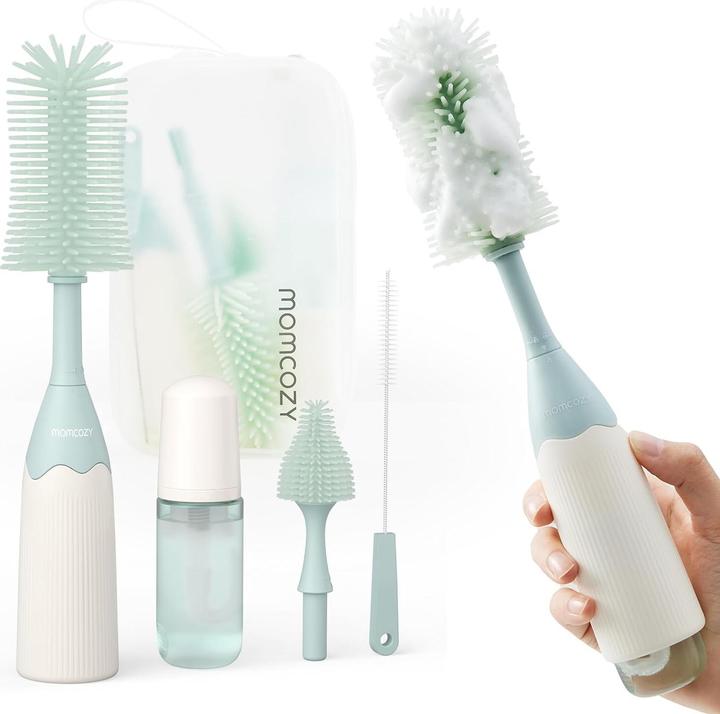 Actual product image Momcozy Flaschenbürsten-Set Push-Press GRN