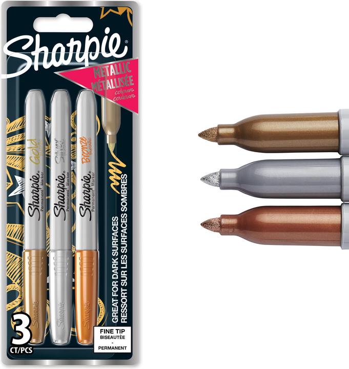 Image du produit Sharpie Feiner Permanentmarker (Argent, 1.40 mm, 3 x)