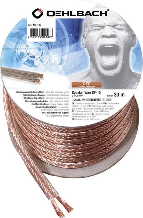 Immagine prodotto Oehlbach Filo per altoparlanti SP15 (30 m, 1.50 mm².)