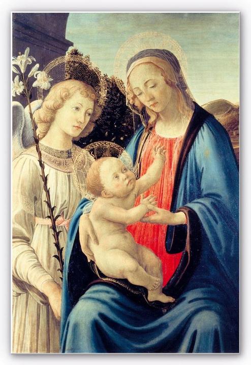 Produktbild Trenddeko Botticelli - Madonna mit Kind und einem Engel (30 x 45 cm)