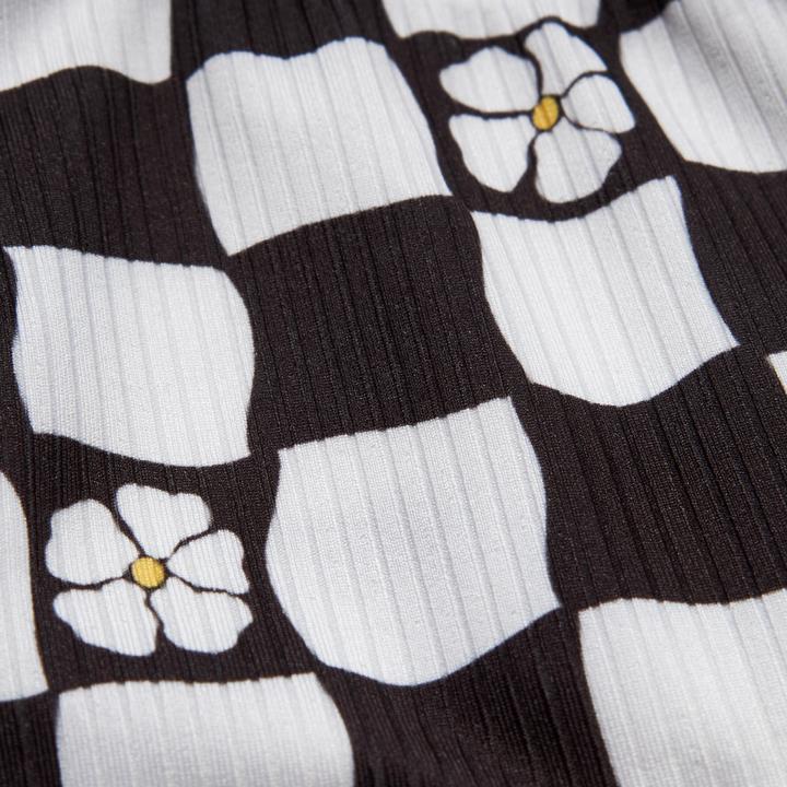 Image du produit Olaian Haut de maillot de bain brassière réglable Fille - 500 Nora noir et blanc
