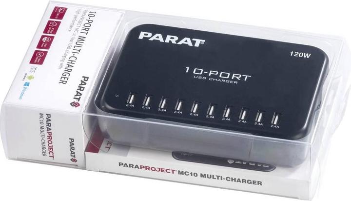 Produktbild Parat Paraproject MC10 Multi Charger für 10x Geräte - USB-Ladefunktion (120 W)