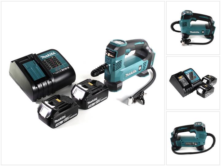 Makita DMP 180 SF Akku Kompressor 18 V 8,3 bar + 2x Akku 3,0 Ah + Ladegerät (8.30 Bar, 0 l)