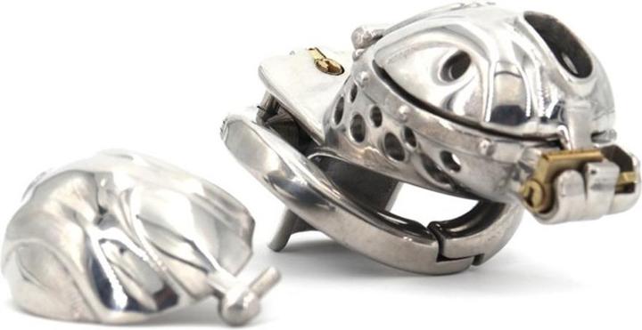 Actual product image CockLock Metal Penis Chastity Cage "Double Endy