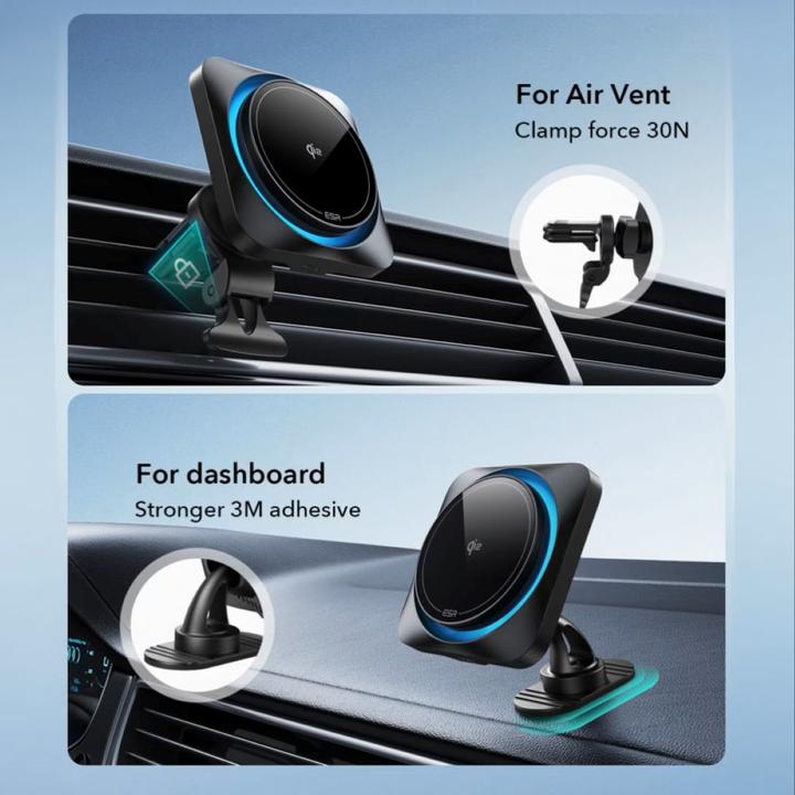 Produktbild ESR HaloLock CryoBoost MagSafe Car Mount Wireless Charger