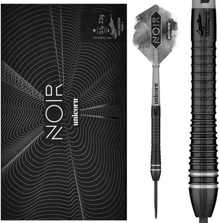 Actual product image Unicorn Gary Anderson Noir Phase 6 - Deluxe Steel Darts (24 g)