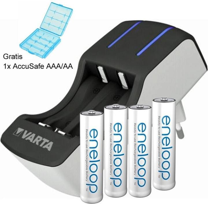 Actual product image Panasonic Eneloop Micro AAA and Varta 2-4x charger including AccuSafe (4 pcs., AA, 800 mAh, Battery + charger)