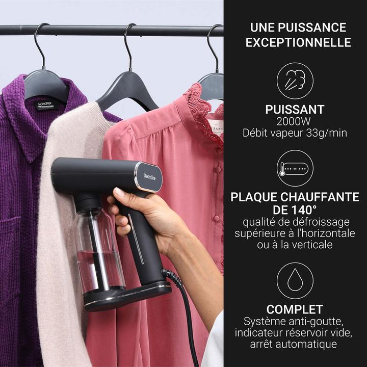 Actual product image SteamOne KarlXL 2 - Voor Strijken en Stomen - Handstomer - Kledingstomer - Zwart (EUXL400V2) (2000 W, 33 g/min)