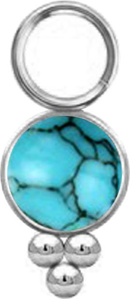 Image du produit Star Piercing Anhänger silber Türkis Stein mit Kugeln (sans laiton, Minéral, Acier chirurgical 316L)