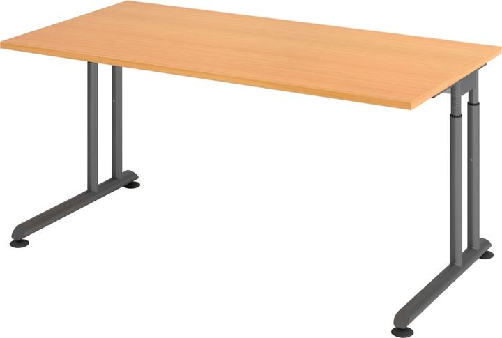 Produktbild Escritorio Schreibtisch C-Fuss 160x80cm Buche/Graphit (160 x 80 cm)