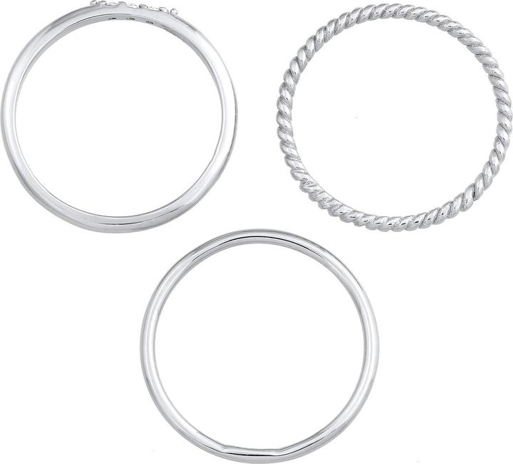 Immagine prodotto Elli Anello a fascia, anello di cristallo, set di anelli (58, 925 Argento)