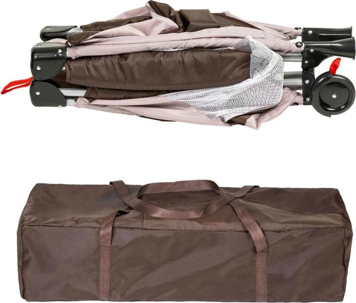 Actual product image tectake Travel cot dog with changing mat and carrying bag