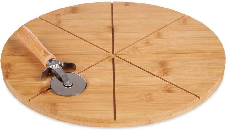 Produktbild Natec Teller Bambuspizza 35cm mit Pizzaschneider b