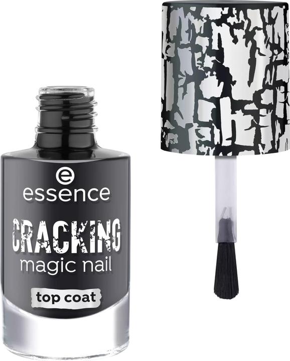 Actual product image essence Cracking Magic Nail Top Coat 01 Crack me up (Black, Top coat)