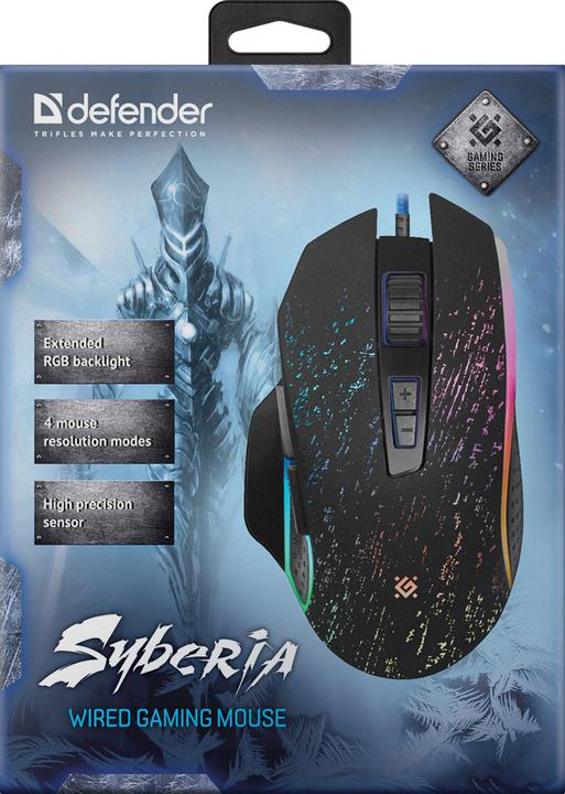 Produktbild Defender Syberia GM-680L Maus rechts USB Typ-A Optisch 3200 DPI (Kabelgebunden)