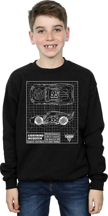 Actual product image Cars Boys Lightning McQueen Blueprint Sweatshirt (140, 146)