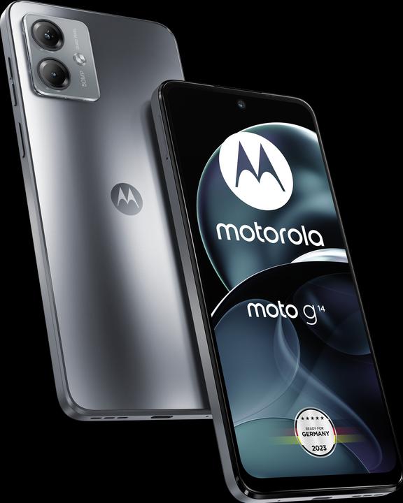 Image du produit Motorola Moto G14 (128 Go, Gris acier, 6.50", Double SIM, 50 Mpx, 4G)
